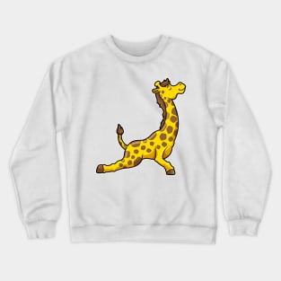 Giraffe at Yoga Stretching exercises Legs & Neck Crewneck Sweatshirt